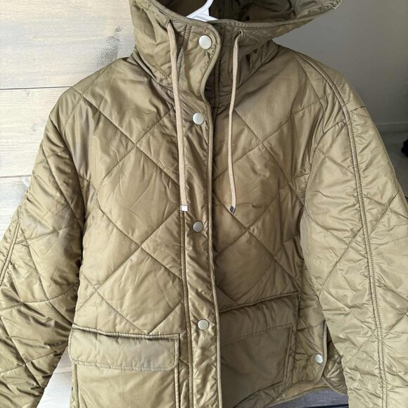 H&M Oversized Quilted Jacket - Khaki Green, XS - Picture 1 of 3